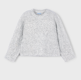 Mayoral Cable Detail Jumper with Sequins Style 4306 -Silver Grey