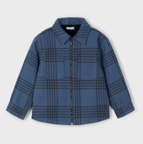 Mayoral Zipped Front Check Jacket Style 4414 - Steel