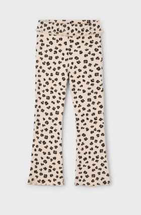 Mayoral Ribbed Flared Leopard Print Leggings Style 4717 - Sand