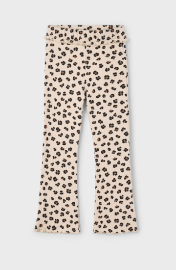 Mayoral Ribbed Flared Leopard Print Leggings Style 4717 - Sand
