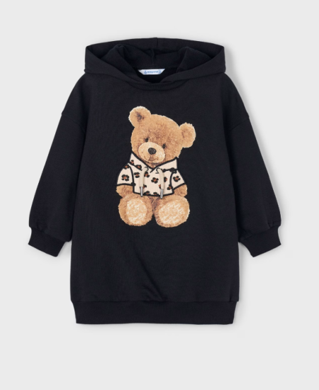 Mayoral Longline Sweatshirt/Dress with Teddy Style 4928 - Black