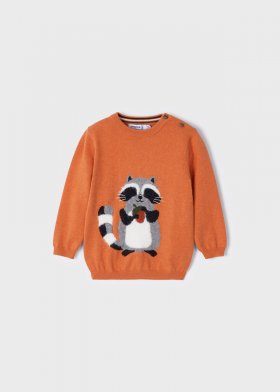 Mayoral Animal Design Sweater Style 2305 - Carrot Orange