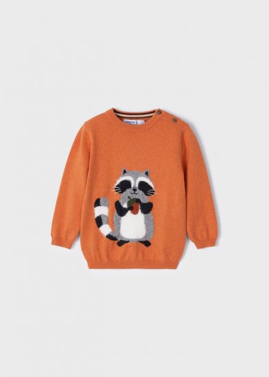 Mayoral Animal Design Sweater Style 2305 - Carrot Orange