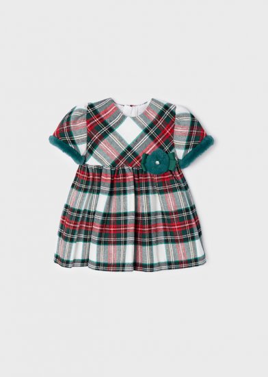 Mayoral Tartan Check S/S Dress Style 2942 - Red/Green