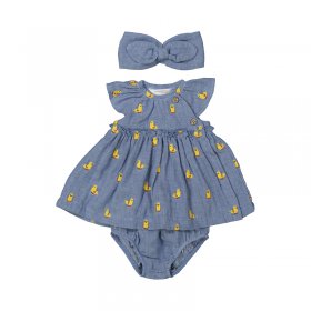 Mayoral 3-Piece Dress Set with Ducks Print Style 1806 - Chambray
