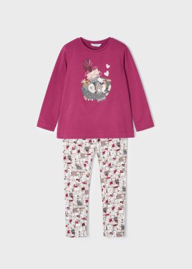 Mayoral L/S Puppy Top and Leggings Set Style 4777 - Raspberry