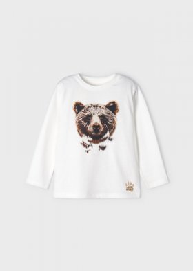 Mayoral L/S T-Shirt with Bear Print Style 4006 - Cream
