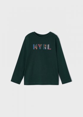 Mayoral L/S T-Shirt with Contrast MYRL Block Print 173 - Jade