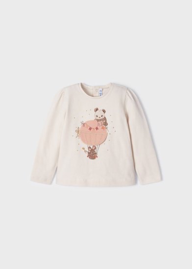 Mayoral L/S T-Shirt with Balloon Applique Style 2093 - Chickpea