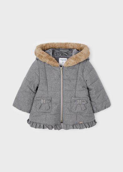 Mayoral Quilted Hooded Jacket Style 2437 - Steel Grey