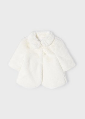 Mayoral Soft Faux Fur Coat Style 2405 - Off White