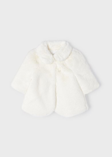 Mayoral Soft Faux Fur Coat Style 2405 - Off White