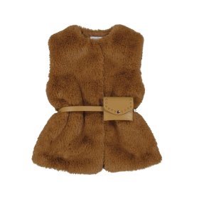 Mayoral Fur Gilet with Belt Style 4365 - Caramel