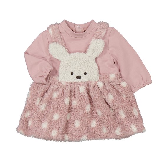 Mayoral Fleece Dungaree Skirt Suit Bunny Style 2881 - Blush