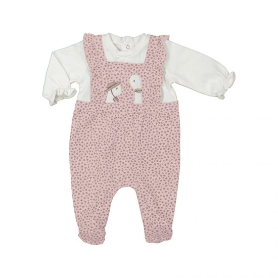 Mayoral Frill Strap Goose Applique Romper Style 2605 - Baby Rose