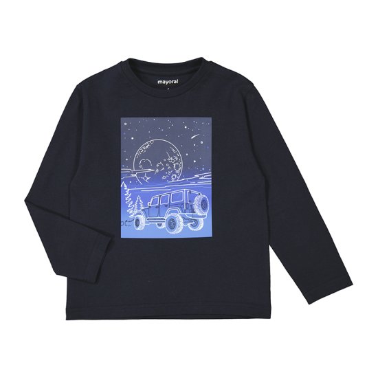 Mayoral L/S Glow In the Dark Print T-Shirt Style 4057 - Navy