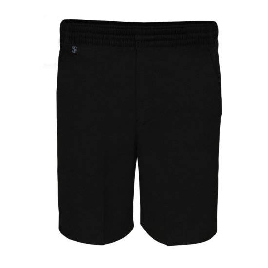 Black Slim Fit Shorts - All Elastic Waist