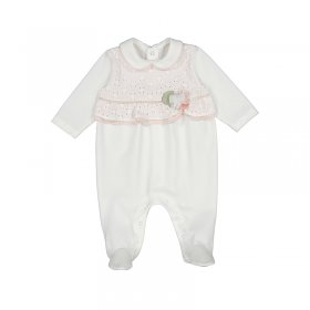 Mayoral Long Romper/Bodysuit Style 1705 - White/Pink