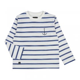 Mayoral L/S Striped T-Shirt Style 3025 - White/Navy