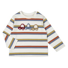 Mayoral L/S Stripe T-Shirt with Cars Style 2037 - Orange