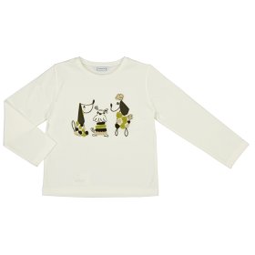 Mayoral L/S T-Shirt with 3 Dog Design Style 4070 - Natural/Lime