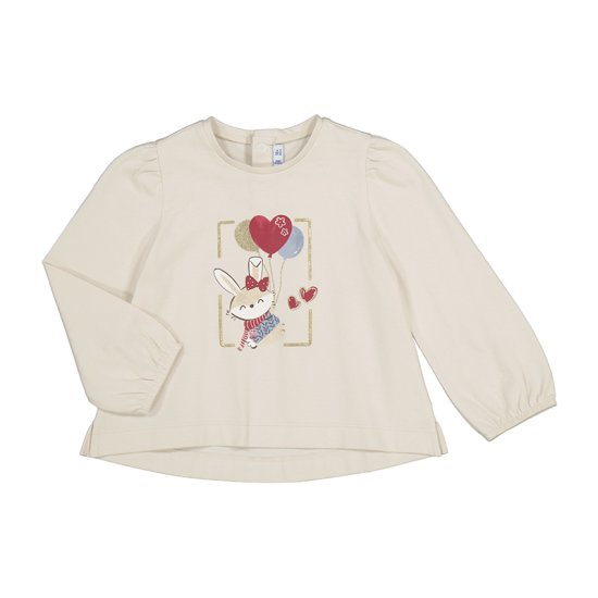 Mayoral L/S T-Shirt Bunny/Balloons Print Style 2053 - Chickpea