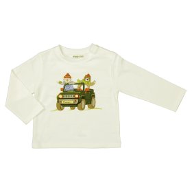 Mayoral L/S T-Shirt with Front Jeep Print Style 2034 - Cream