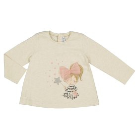 Mayoral L/S T-Shirt with Girl and Wand Applique Style 2054 -Milk