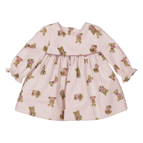 Mayoral L/S Teddy Print Dress Style 2810 - Baby Rose