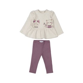 Mayoral L/S Top and Sparkly Leggings Set Style 2708 - Orchid