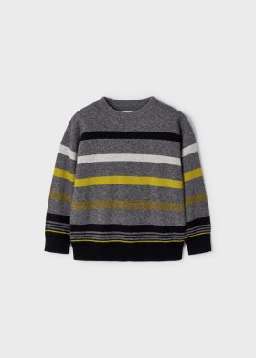 Mayoral Contrast Striped Sweater Style 4391 - Fossil