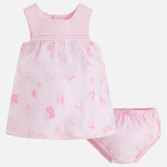 Mayoral Rose Pink Dress/Pants-Printed Chiffon Overlay Style 1832