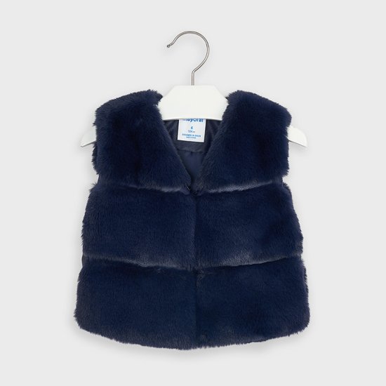 Mayoral Navy Faux Fur Gilet Style 4351