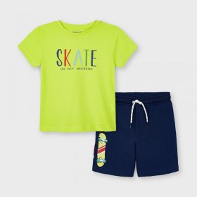 Mayoral Skates T-shirt and shorts set Style 3643 - Lime