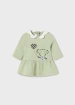 Mayoral Green Tea Dress with Applique Detail Style 2839