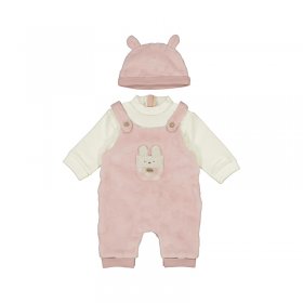 Mayoral Dungaree Effect Onesie with Hat Style 2606 - Blush