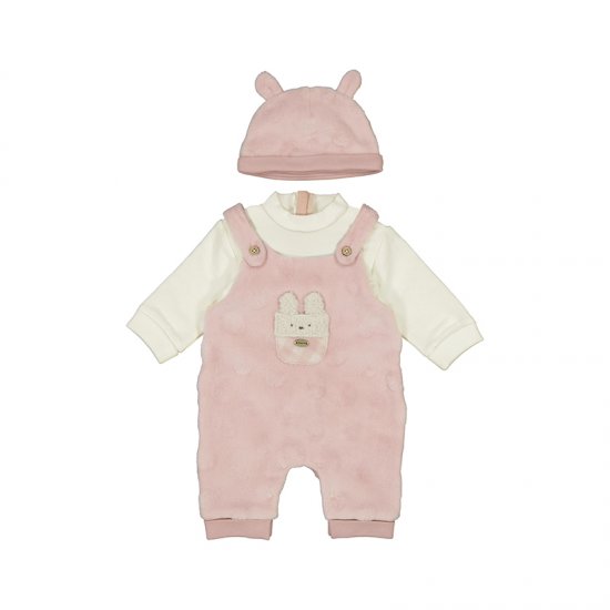 Mayoral Dungaree Effect Onesie with Hat Style 2606 - Blush