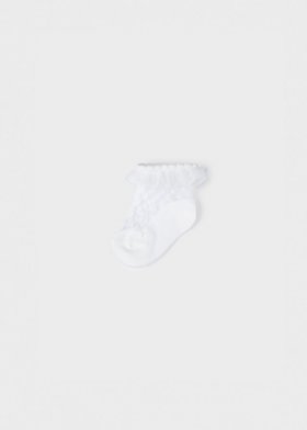 Mayoral Plumeti Organza Frill Socks Style 9479 - White