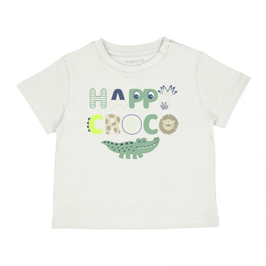 Mayoral \'Happy Croco\' S/S T-Shirt Style 1023 - Cream
