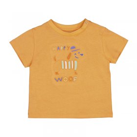 Mayoral Embossed Happy Woof T-Shirt Style 1030 - Tangerine