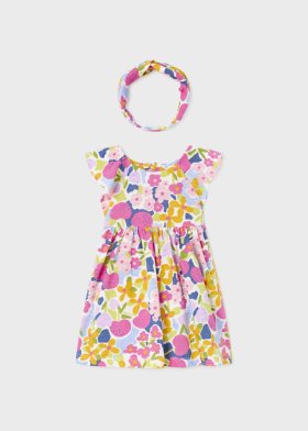 Mayoral S/S Jersey Dress/Matching H/band Style 1972-Multicolour