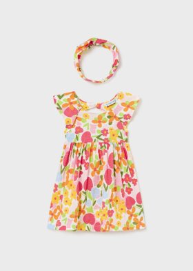 Mayoral S/S Jersey Dress Matching H/Band Style 1972-Watermelon