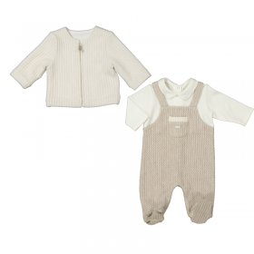 Mayoral 2 Piece Cable Effect Romper & Jacket Style 2615 - Walnut