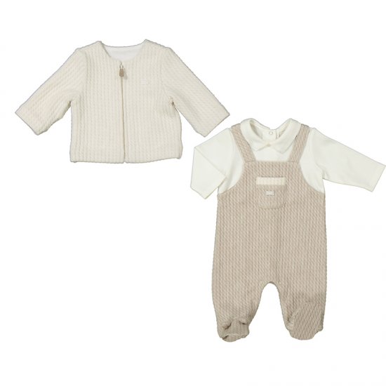 Mayoral 2 Piece Cable Effect Romper & Jacket Style 2615 - Walnut