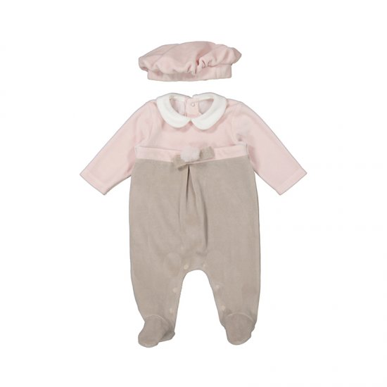 Mayoral Velour Bodysuit with Beret Style 2782 - Blush