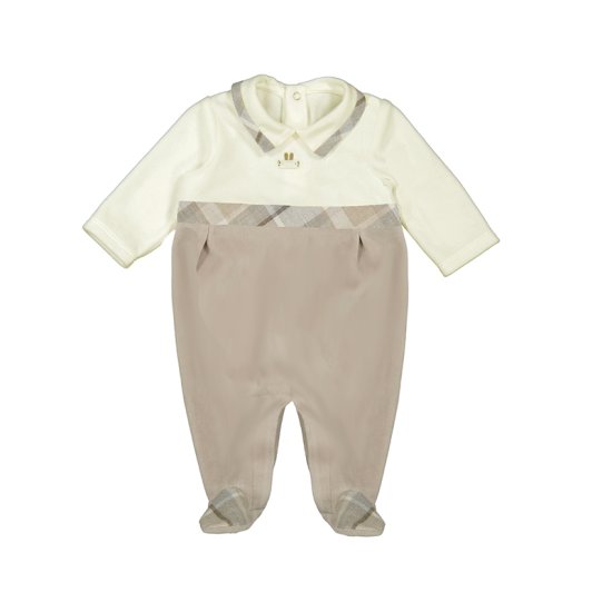 Mayoral Velour Onesie with Collar Style 2791 - Walnut