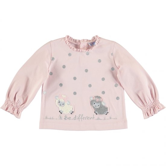 Mayoral L/S T-Shirt with Sheep Applique Style 2082 - Rose Pink