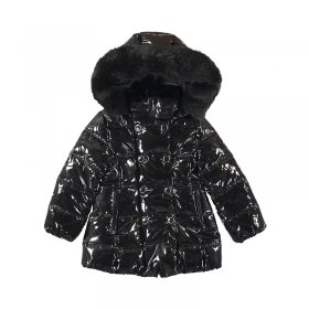 Mayoral Glossy Padded Coat with Hood Style 4442 - Black