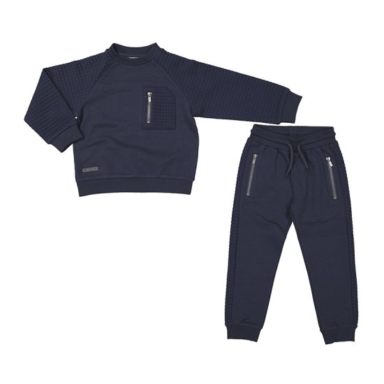 Navy blue jogger set sale